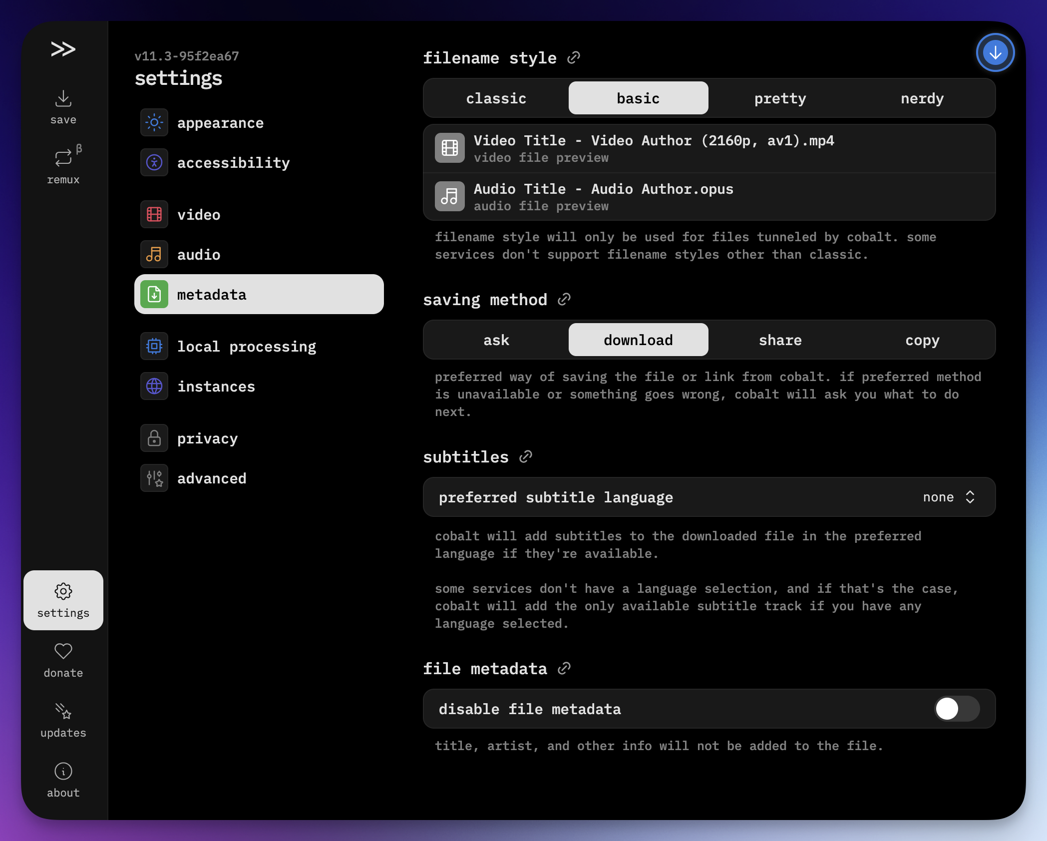 Cobalt Metadata Settings.png