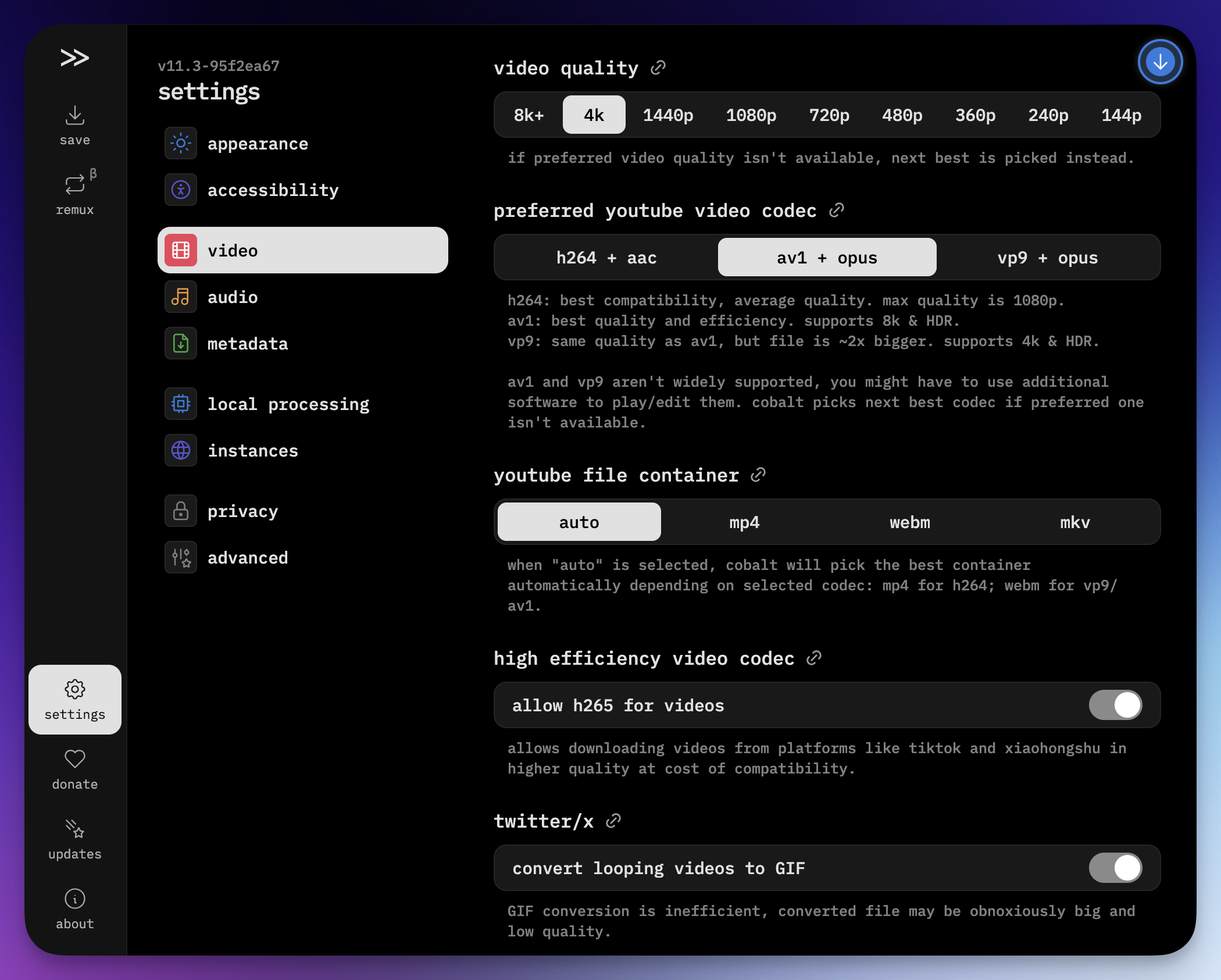 Cobalt Video Settings.png